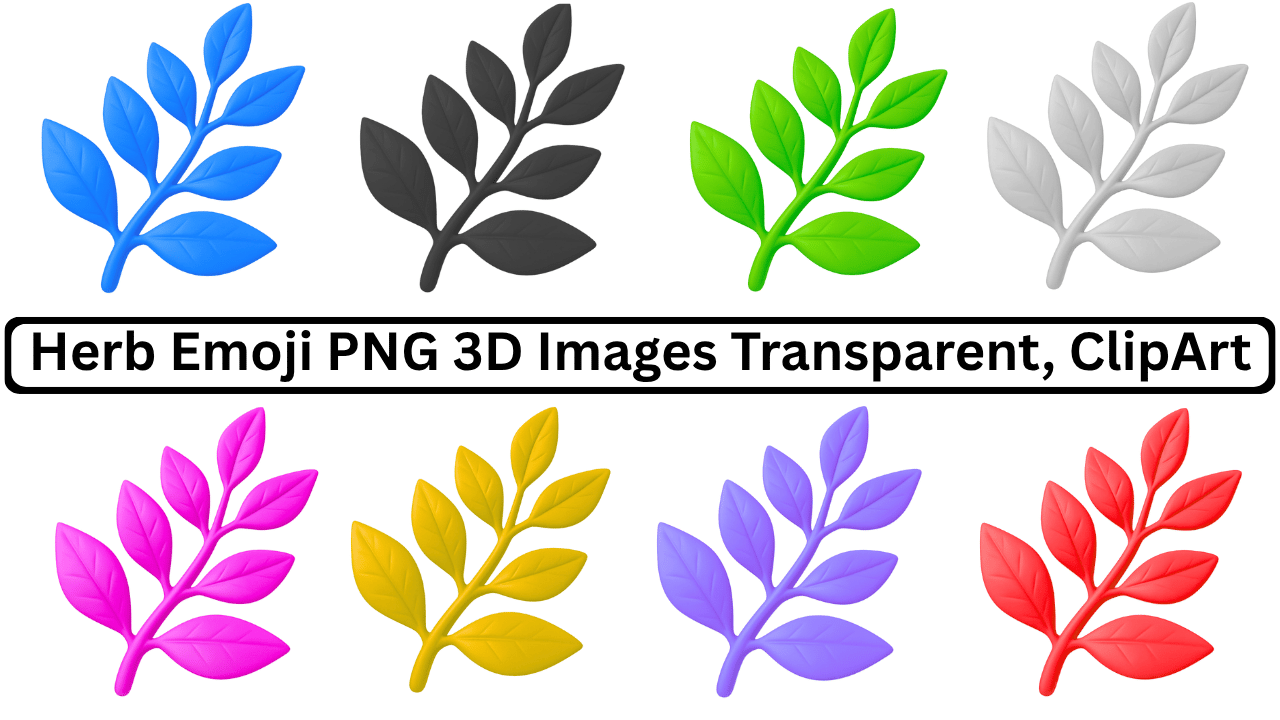 Multicolor 3D herb emoji PNG clipart with transparent background in high resolution