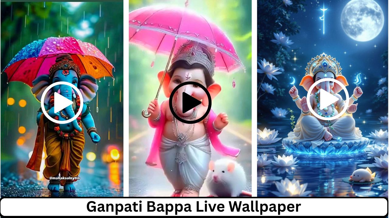 Ganpati Bappa live wallpaper status video in HD with divine blessings