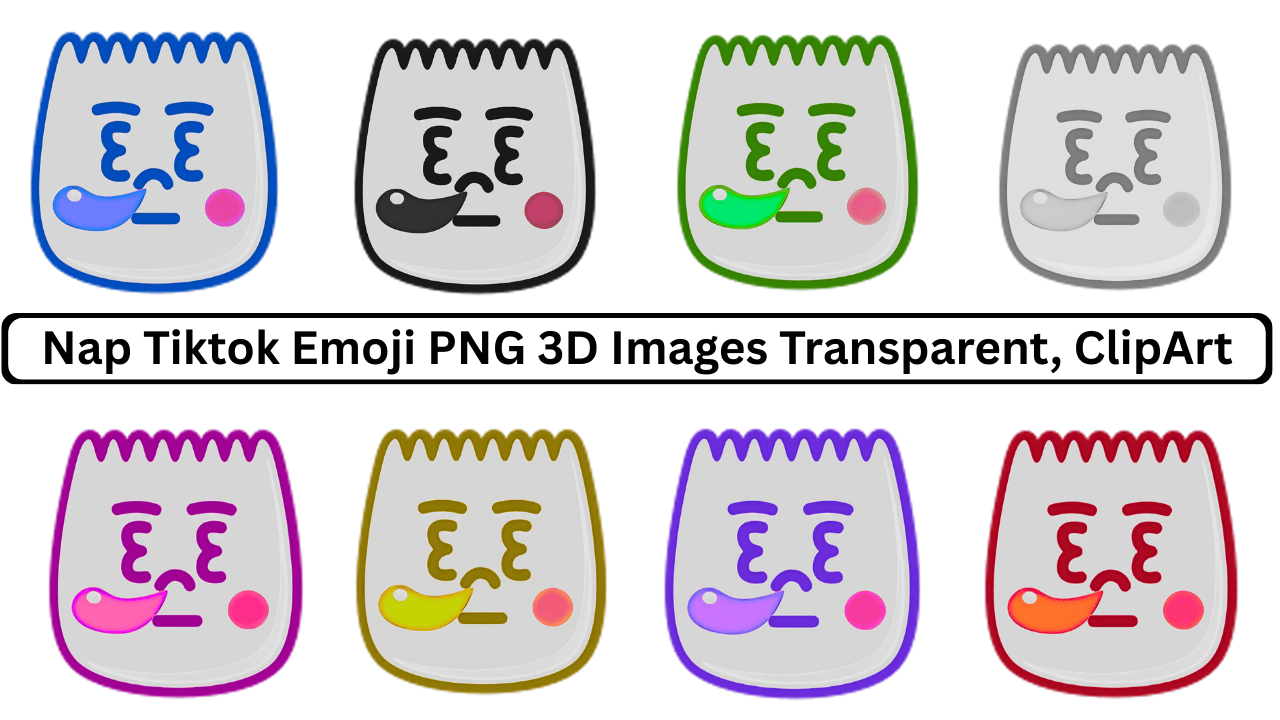 Nap Tiktok emoji PNG 3D faces in colorful styles, transparent clipart design