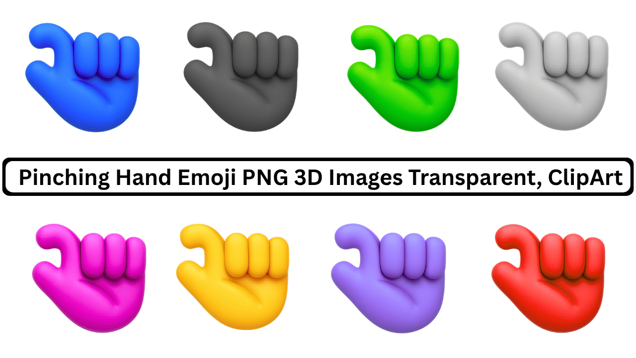 Pinching Hand Emoji PNG 3D Multi-Color ClipArt Transparent