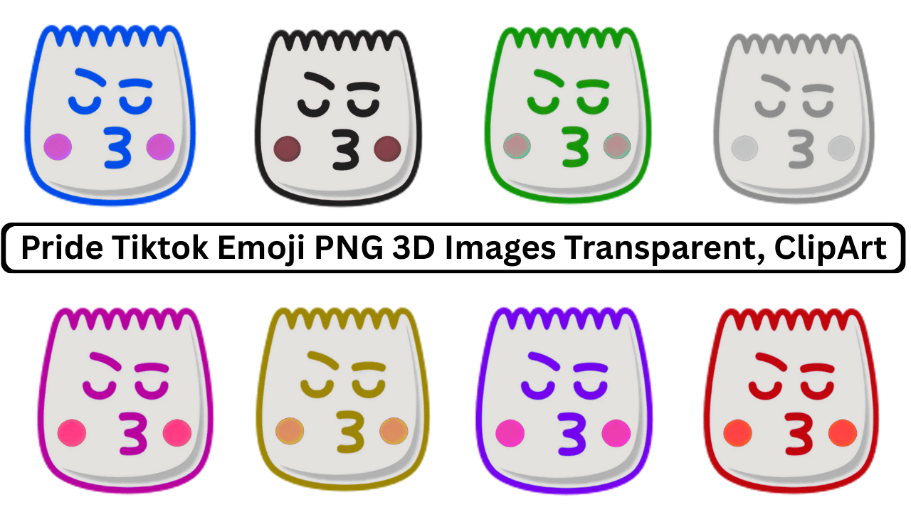 Pride TikTok emoji 3D PNG multicolor transparent background clipart free download